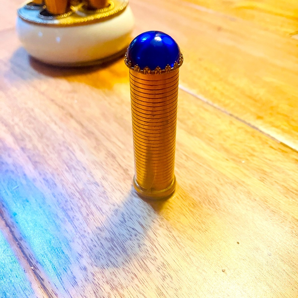 Ultra Rare Blue Jewel Top Cabochon Helena Rubinstein Stay-Long Vintage Lipstick